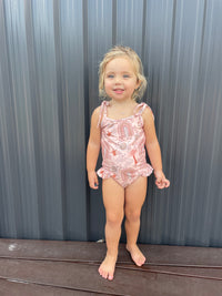 Salty Footprints Kids Swimwear - Tie Up Peach