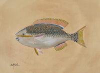 Gabrielle Diamantis Blue Fish Print A3