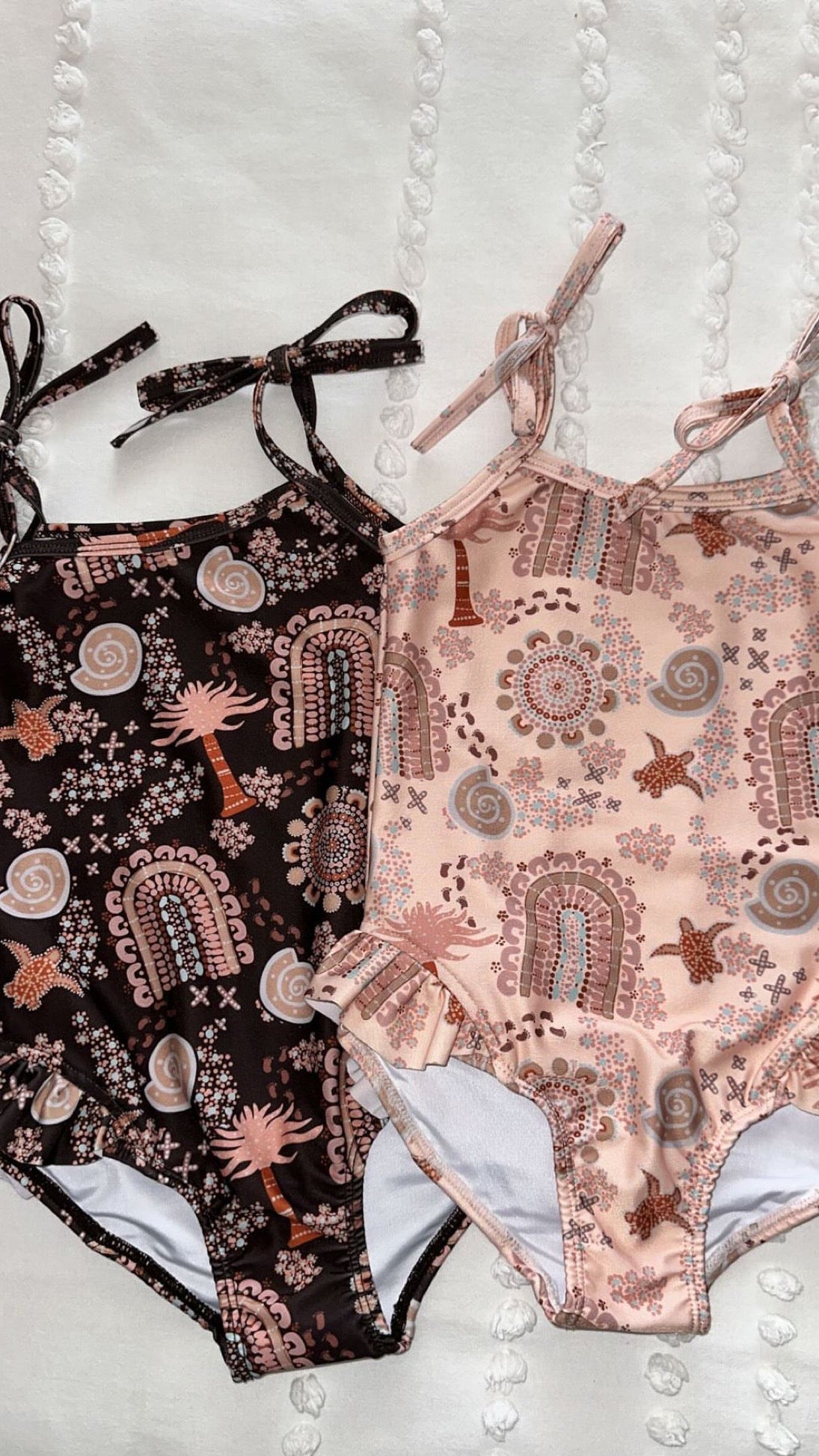 Salty Footprints Kids Swimwear - Tie Up Peach