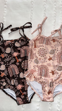 Salty Footprints Kids Swimwear - Tie Up Peach