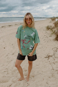 Lucky Charm Oversized Shirt Acid Wash Green