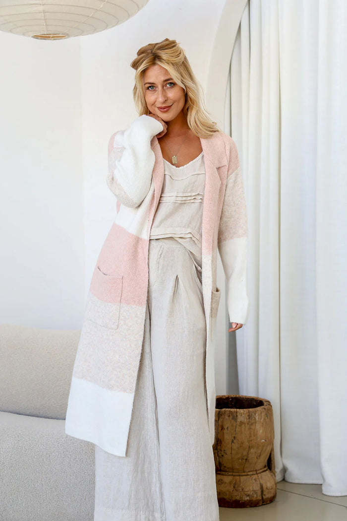 Camilla Knitted Cardigan - Natural Blush