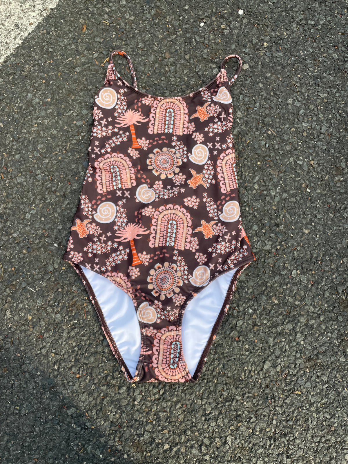Salty Footprints Teens Swimwear - One Piece Chocolate
