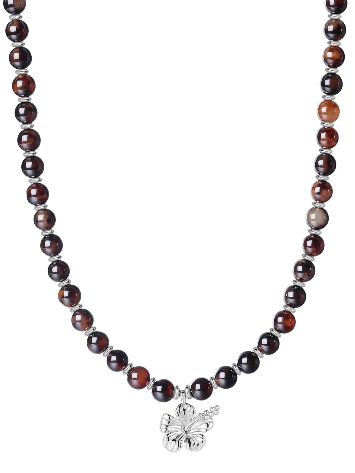 Leni Beaded Necklace in Silver