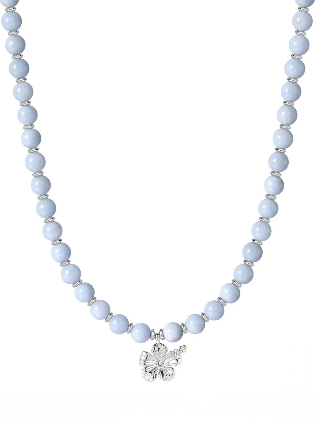 Cleo Beaded Necklace in Silver
