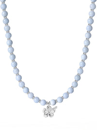 Cleo Beaded Necklace in Silver