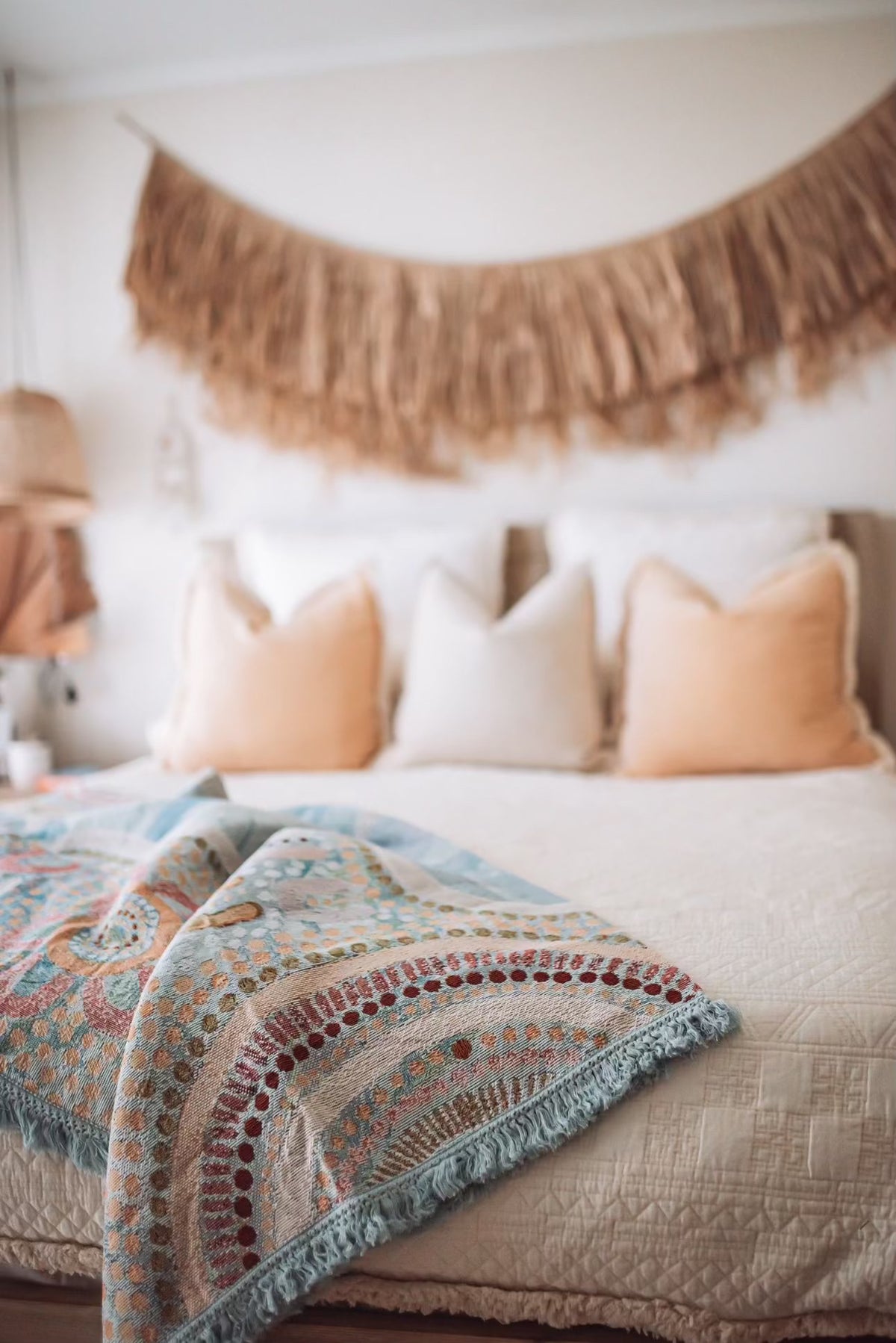 Indigenous Throw Blue Ocean By Natalie Jade