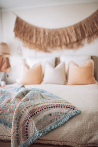 Indigenous Throw Blue Ocean By Natalie Jade