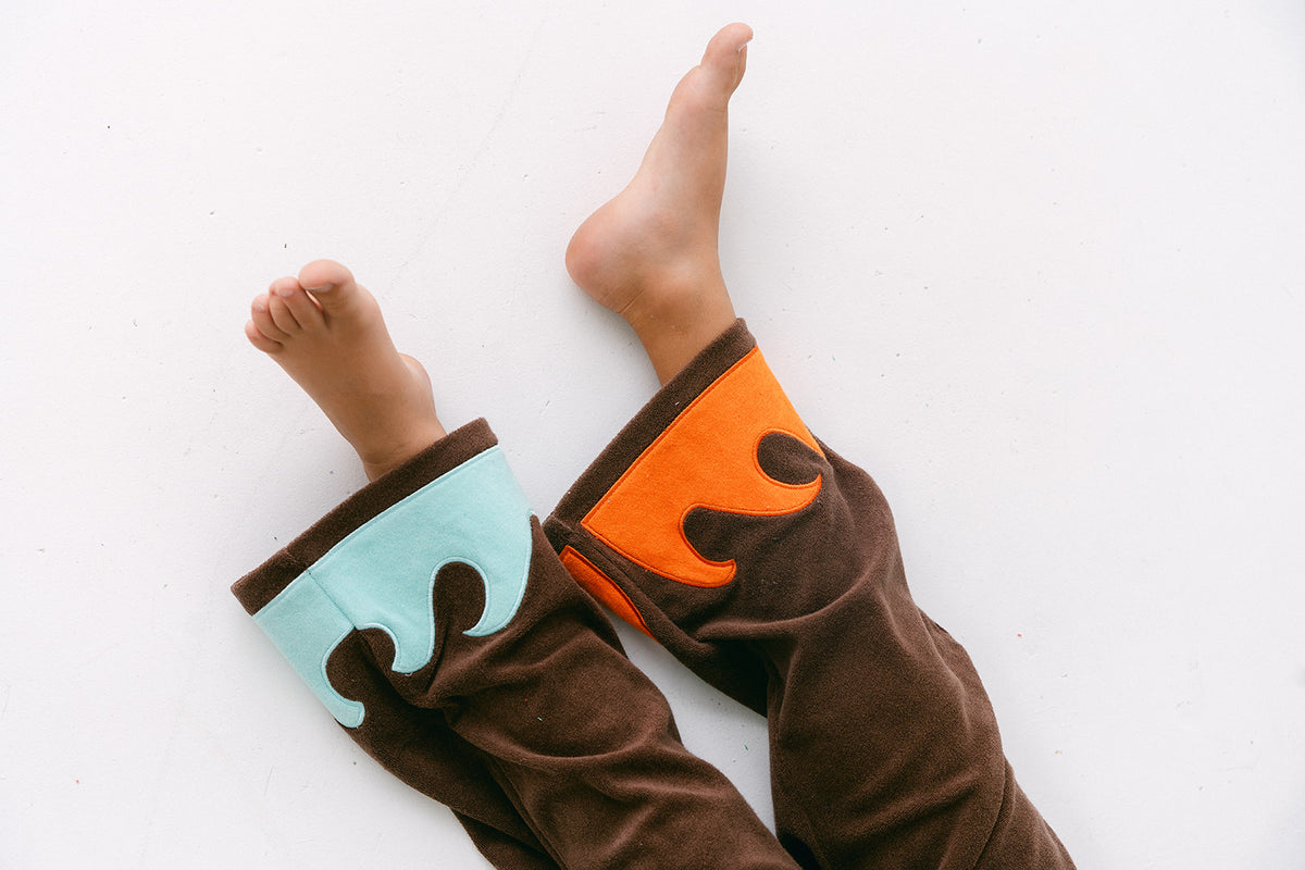 Spicy Dugong Kids Wavy Terry Pants Brown
