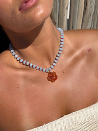 Elce Beaded Necklace: Silver