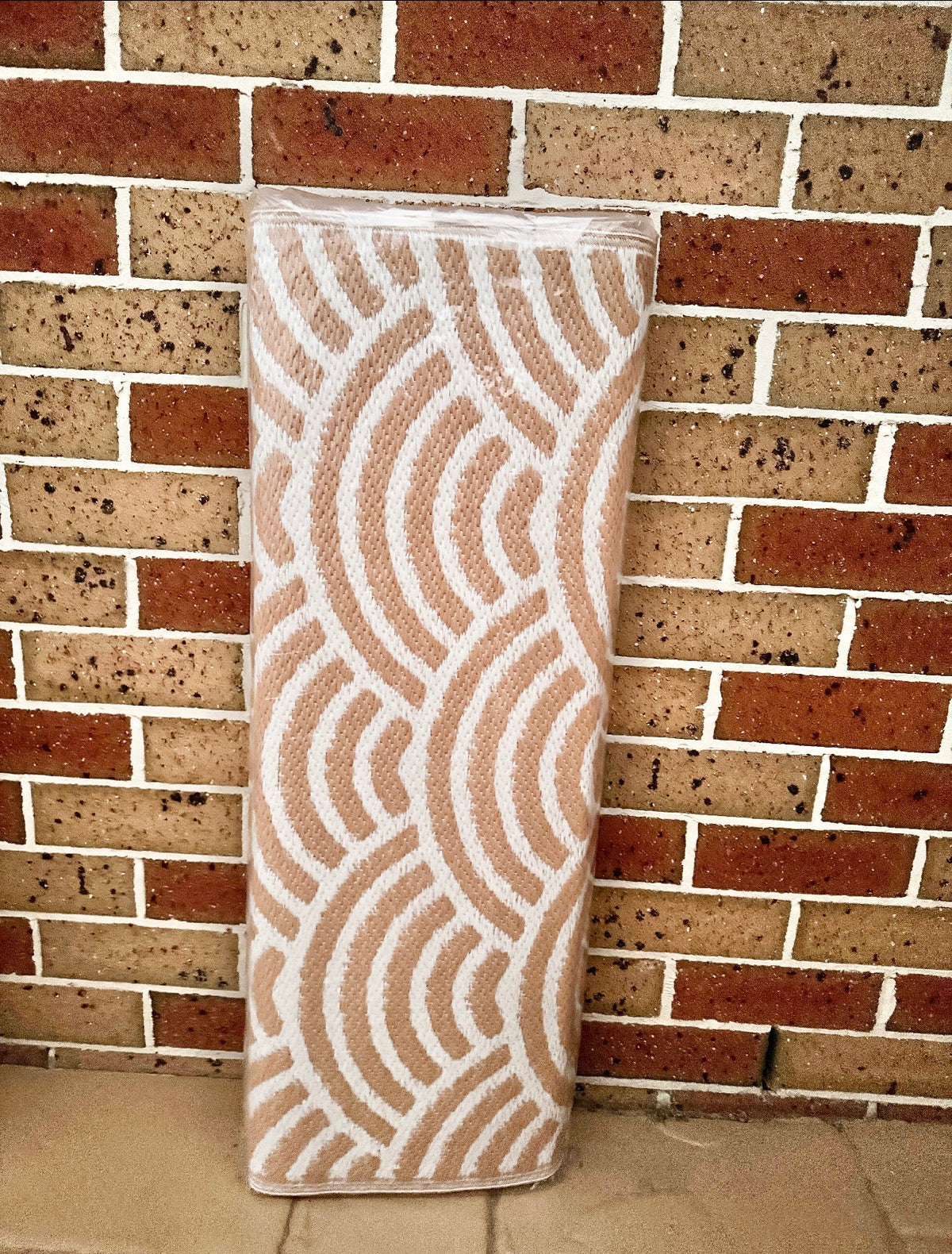 Recycled Outdoor Mat 14 Rainbow Wave ~ Small 1.8 x 1.8