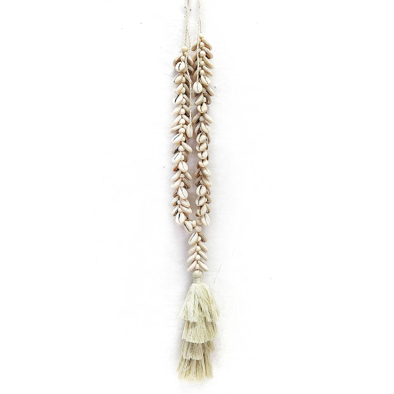 Beaded Shell Hanging Beads - Sand