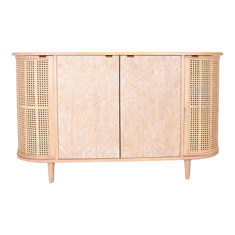Buffet Les Palmas Carved Rattan & Wood