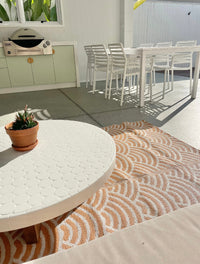 Recycled Outdoor Mat 14 Rainbow Wave ~ Small 1.8 x 1.8