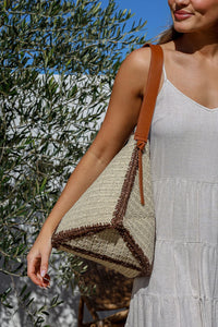 Coastal Woven Tote – Natural Chocolate