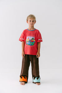 Spicy Dugong Kids Wavy Terry Pants Brown