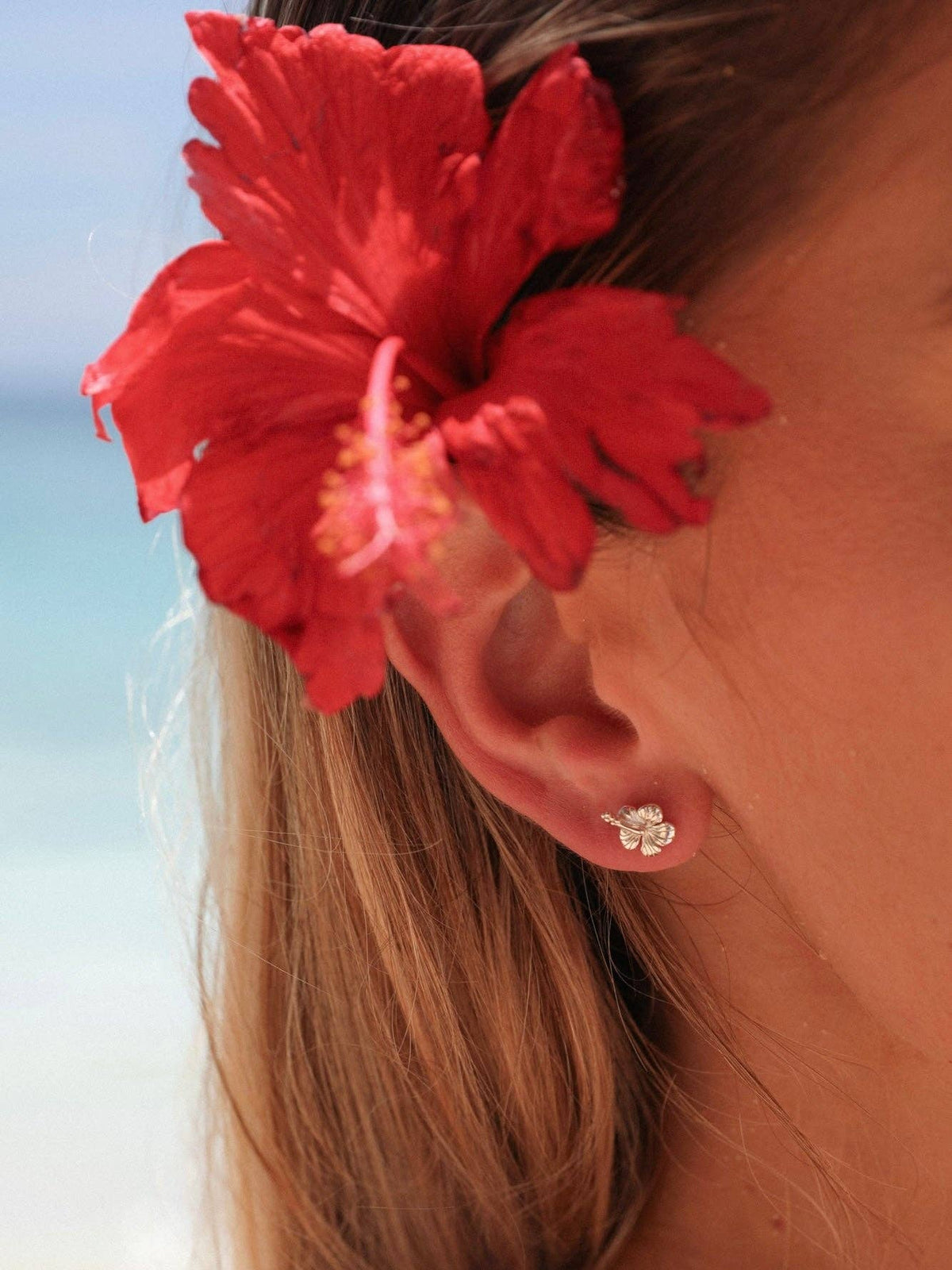 Hibiscus Studs Sterling Silver