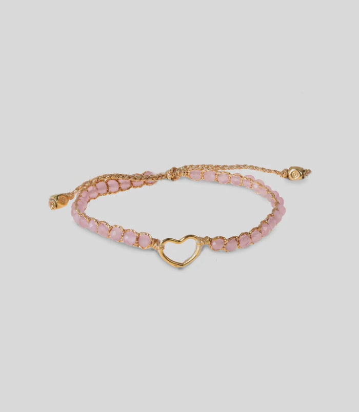 Kids Pink Tourmaline Crystal Bracelet|Gold