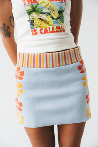 Knitted Hibiscus Skort Purple