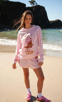 Yeehaw Long Sleeve Shirt Pink