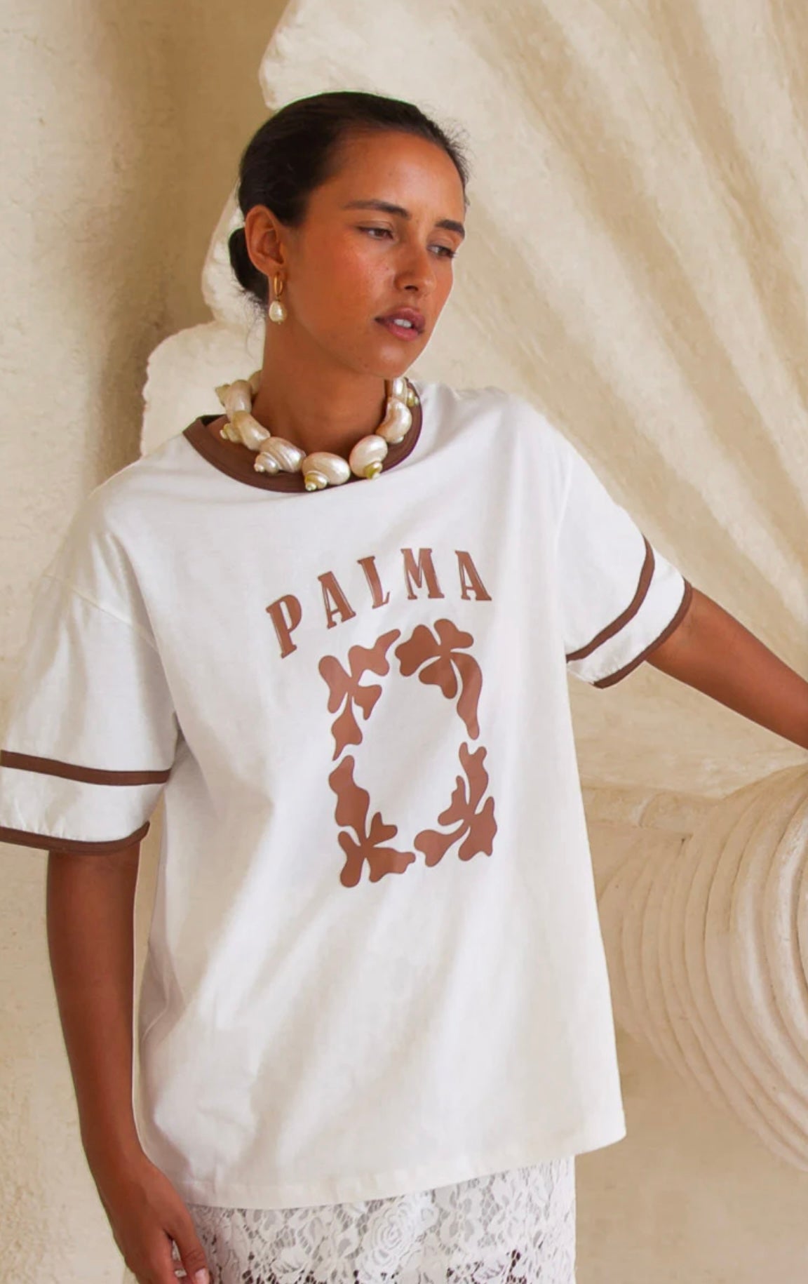 Palma Garden Oversized Tee Brown