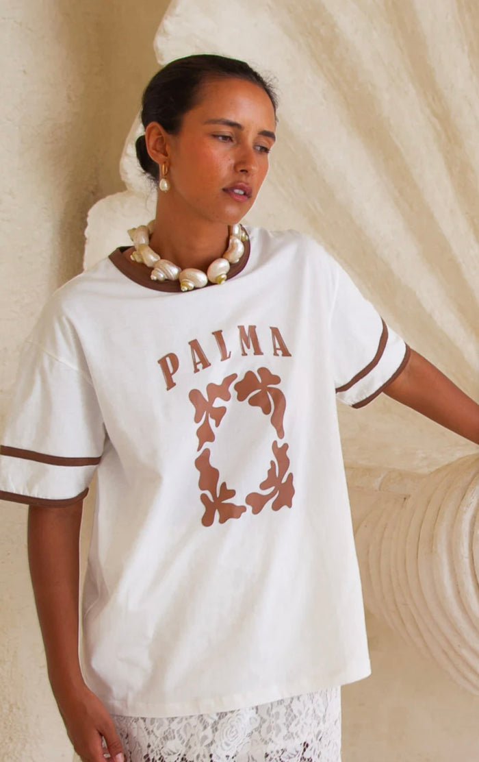 Palma Garden Oversized Tee Brown
