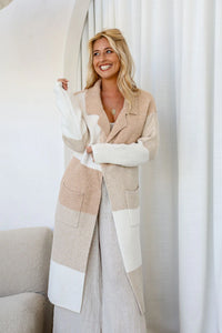 Camilla Knitted Cardigan - Natural Camel