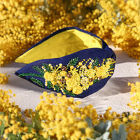 Beaded Headband Navy Wattle