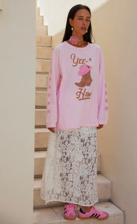 Yeehaw Long Sleeve Shirt Pink
