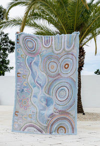 Indigenous Throw Blue Ocean By Natalie Jade
