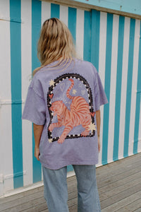 Rebel Heart Oversized Shirt Acid Wash Purple