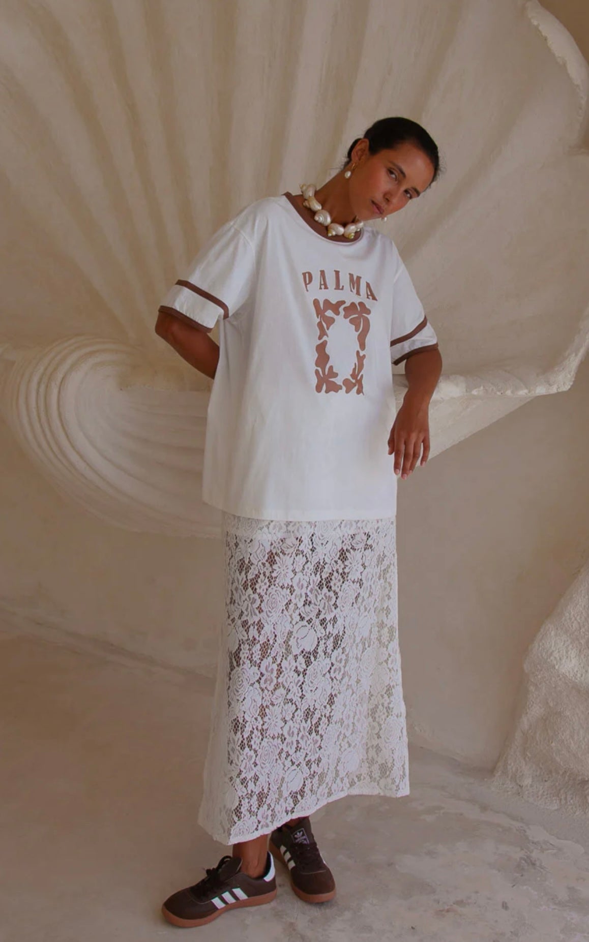 Palma Garden Oversized Tee Brown