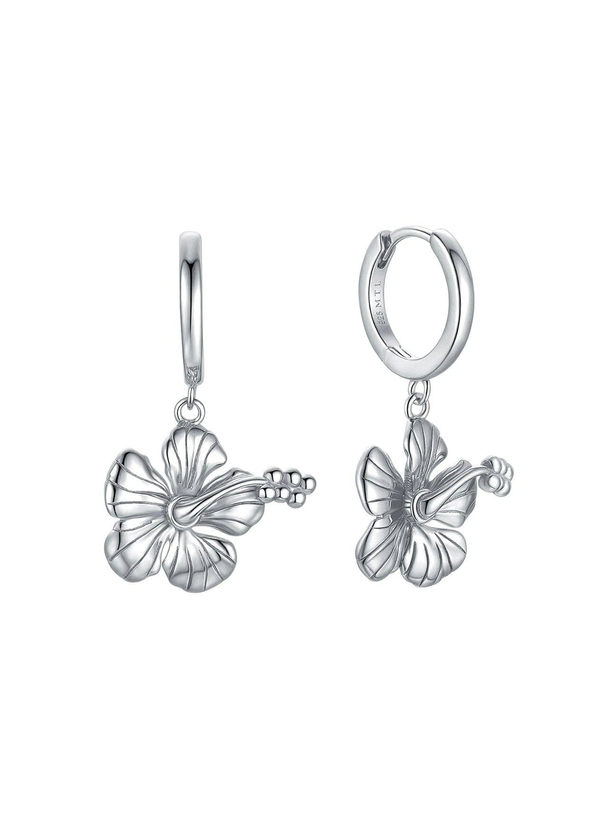 Hibiscus Hoop Sterling Silver