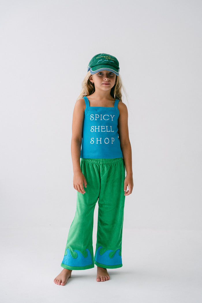 Spicy Dugong Kids Wavy Terry Pants Green