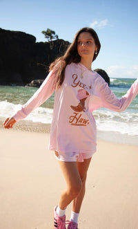 Yeehaw Long Sleeve Shirt Pink