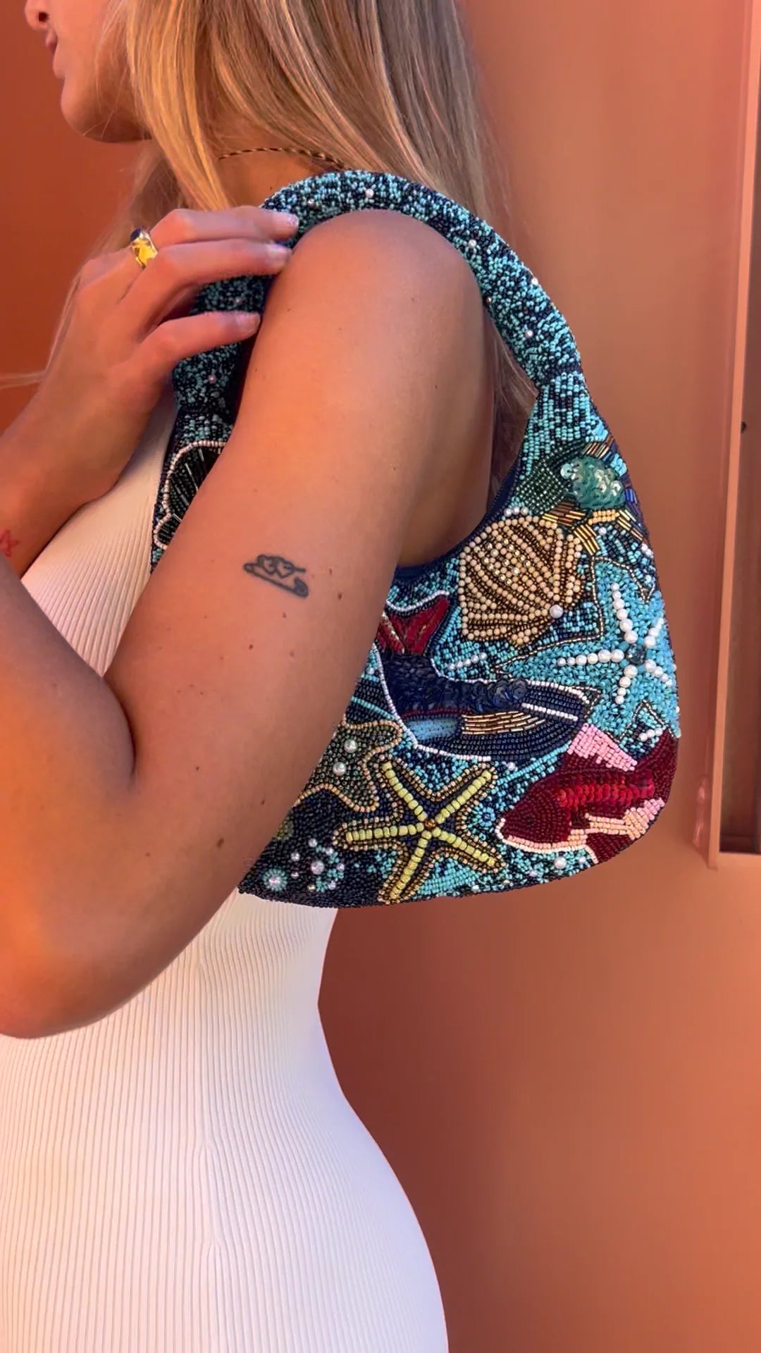Under The Sea Beaded Bag