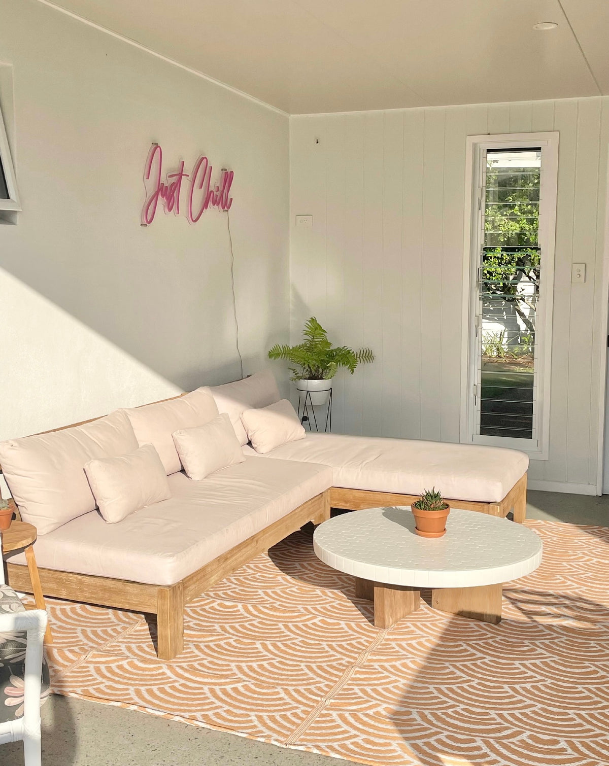 Recycled Outdoor Mat 14 Rainbow Wave ~ Small 1.8 x 1.8