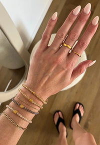 Glass Champagne Crystal Bracelet | Gold: 18K Gold