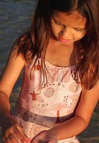 Salty Footprints Kids Swimwear - Tie Up Peach