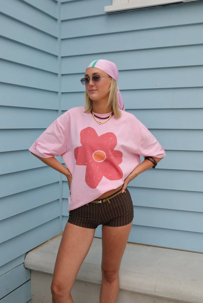 Amy Gibbs Blooming Oversized Graphic Tee Shirt