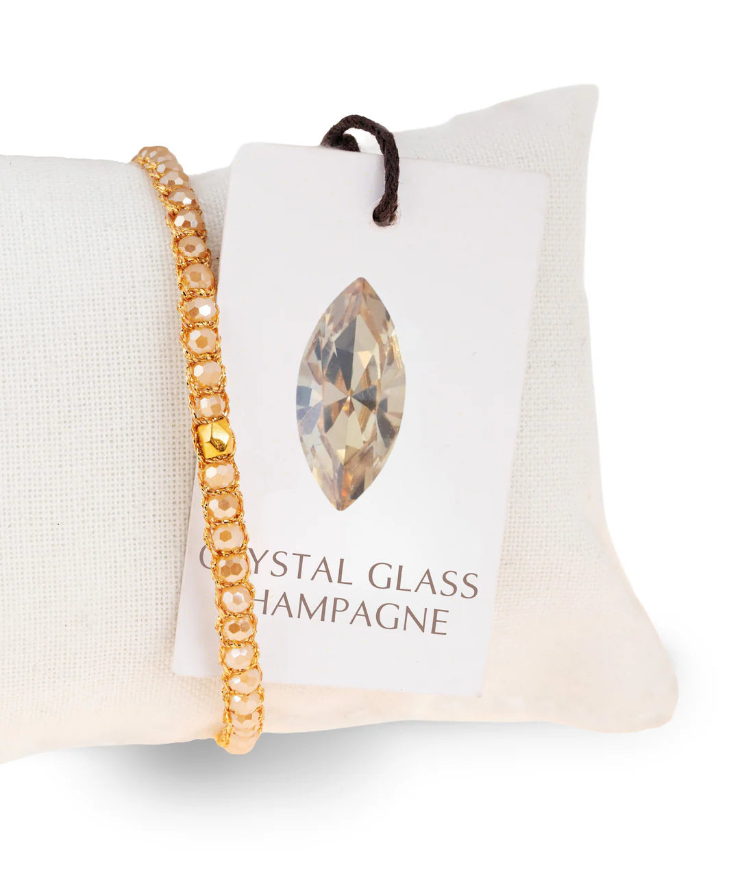 Glass Champagne Crystal Bracelet | Gold: 18K Gold