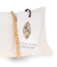 Glass Champagne Crystal Bracelet | Gold: 18K Gold