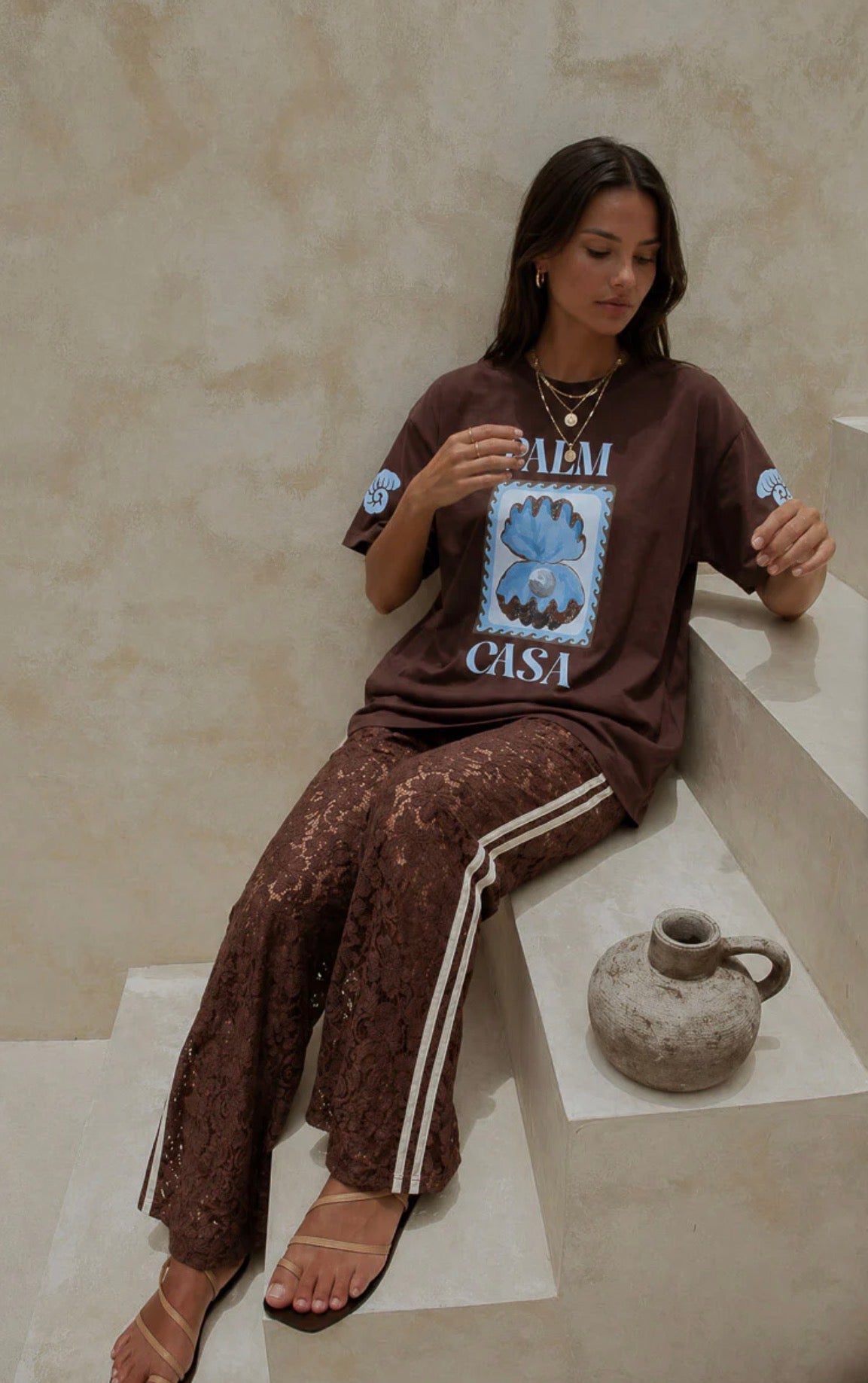 Sidewalk Lace Pants Brown