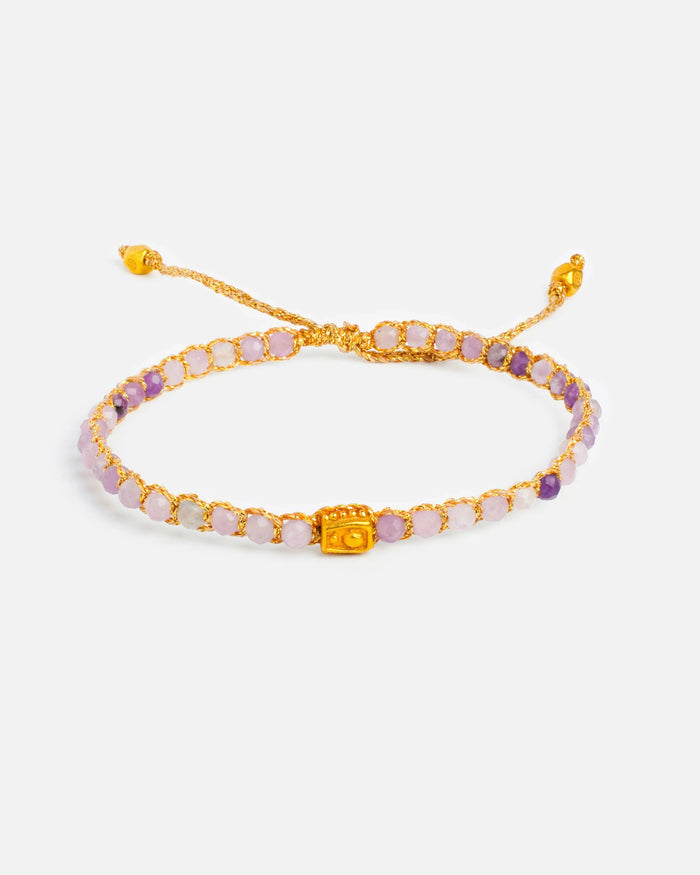 Lepidolite Crystal Bracelet | Gold: 18K Gold