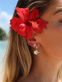 Hibiscus Hoop Sterling Silver