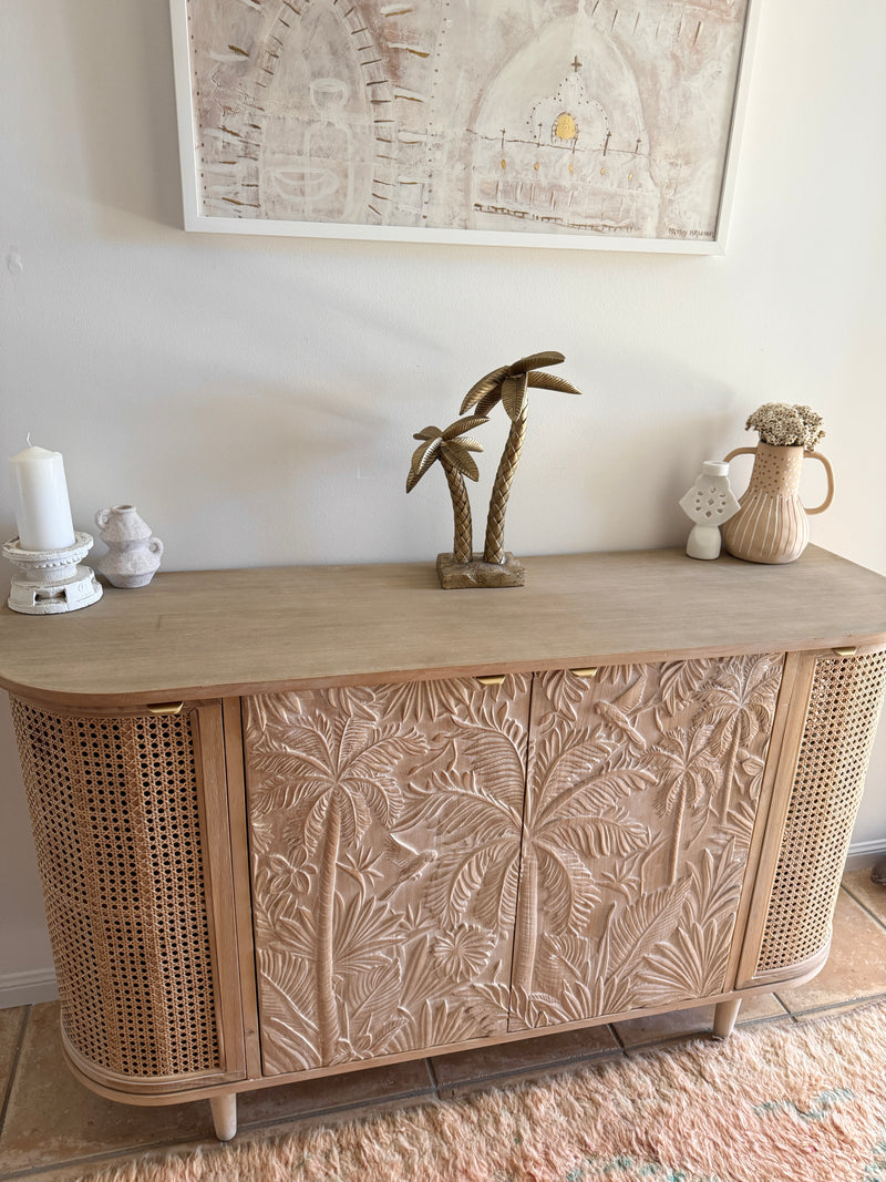 Buffet Les Palmas Carved Rattan & Wood