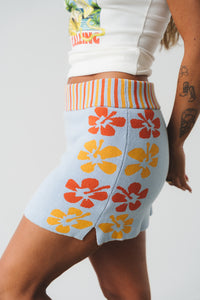 Knitted Hibiscus Skort Purple