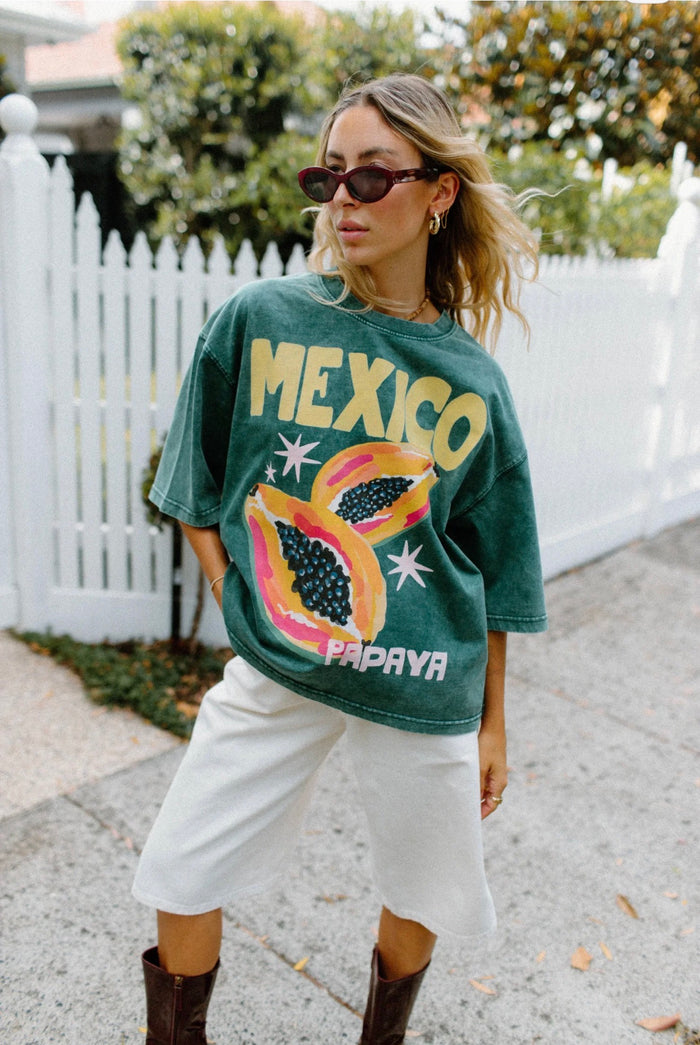 Mexico Papaya Boxy Tee Shirt