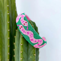 Beaded Headband Snake Green