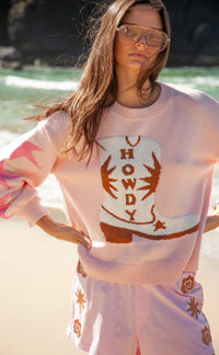 Knit Sweater - Howdy Pink